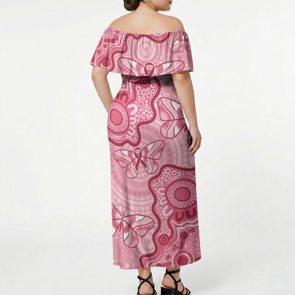 Australia Indigenous Mother's Day Off Shoulder Maxi Dress Breast Cancer Survivor