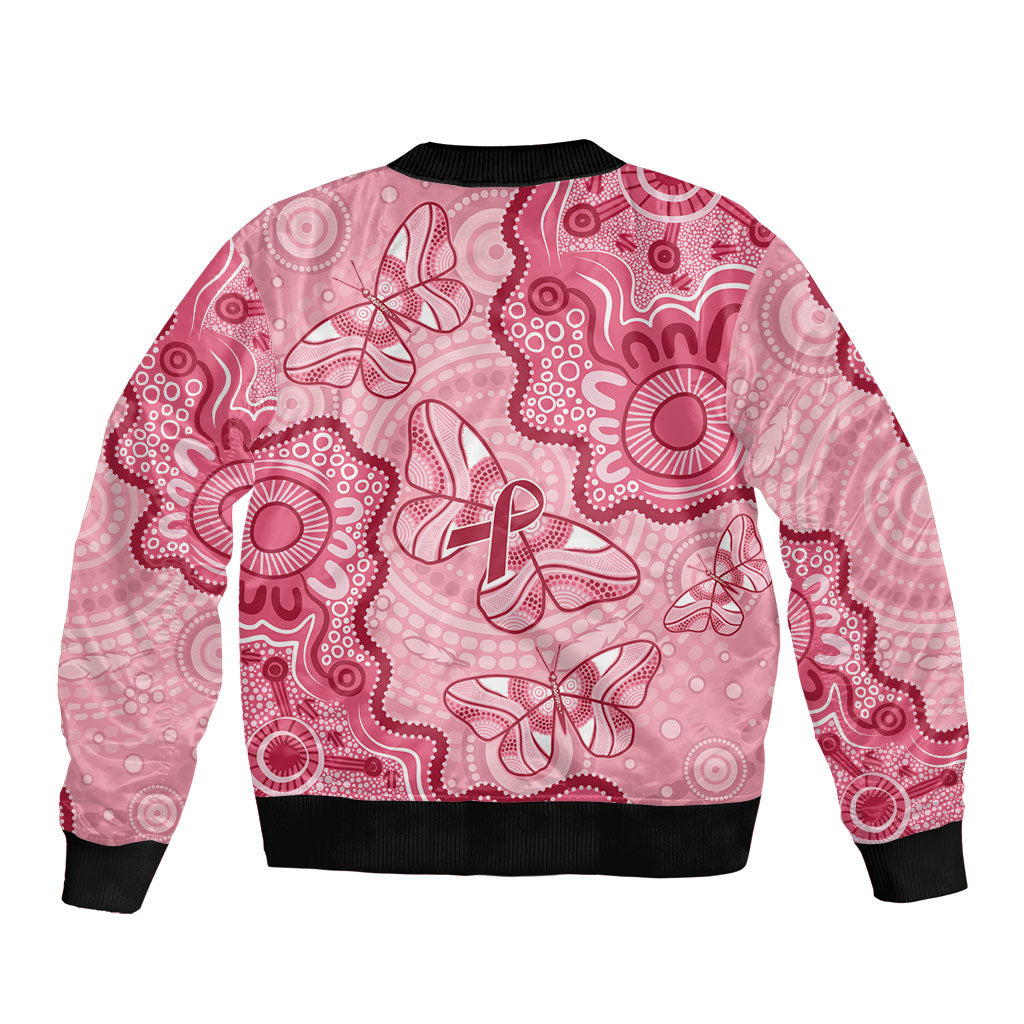 Australia Indigenous Mother's Day Sleeve Zip Bomber Jacket Breast Cancer Survivor
