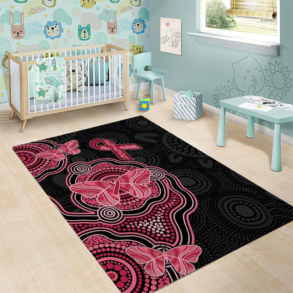 Australia Indigenous Mother's Day Area Rug Aboriginal Breast Cancer Ribbon