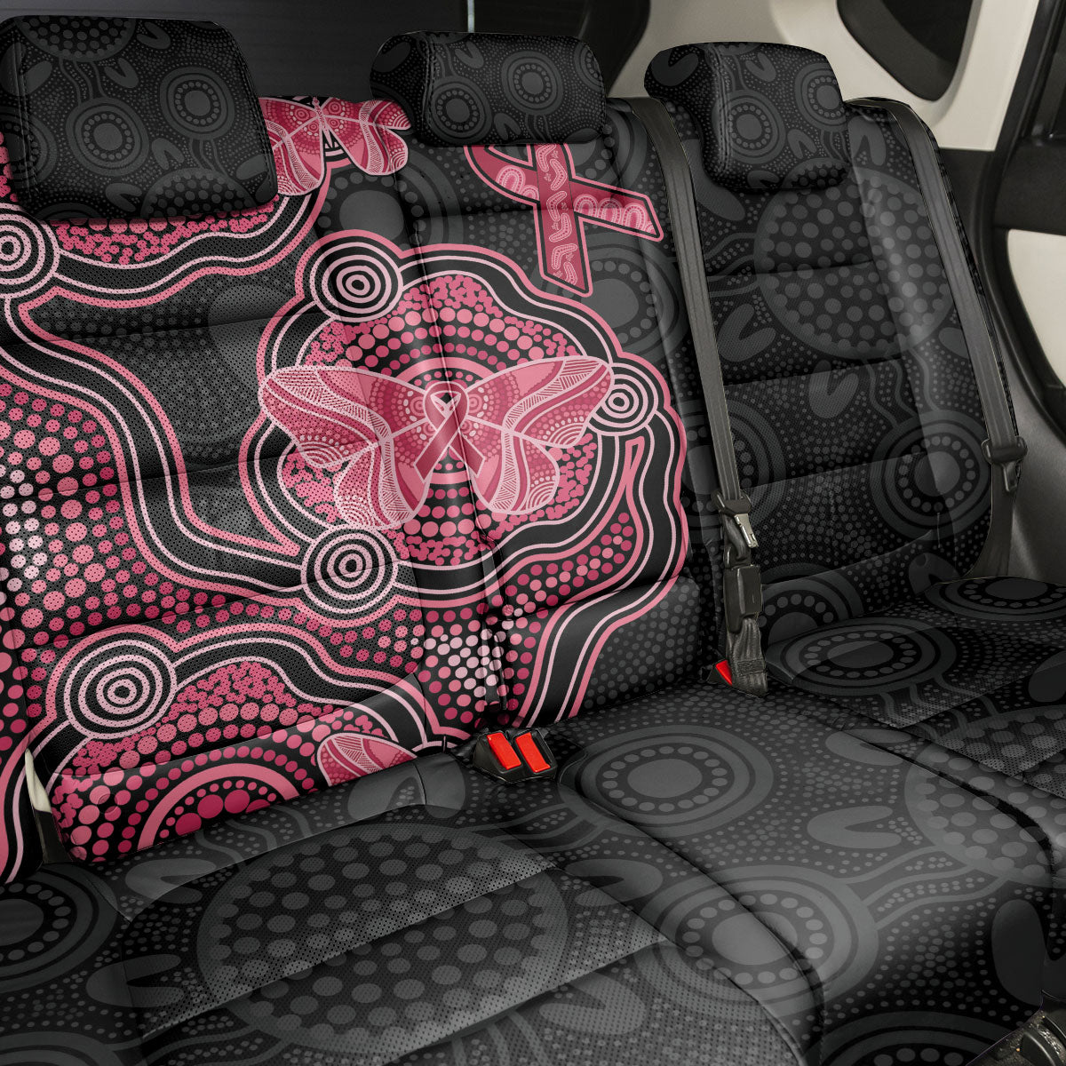 Australia Indigenous Mother's Day Back Car Seat Cover Aboriginal Breast Cancer Ribbon