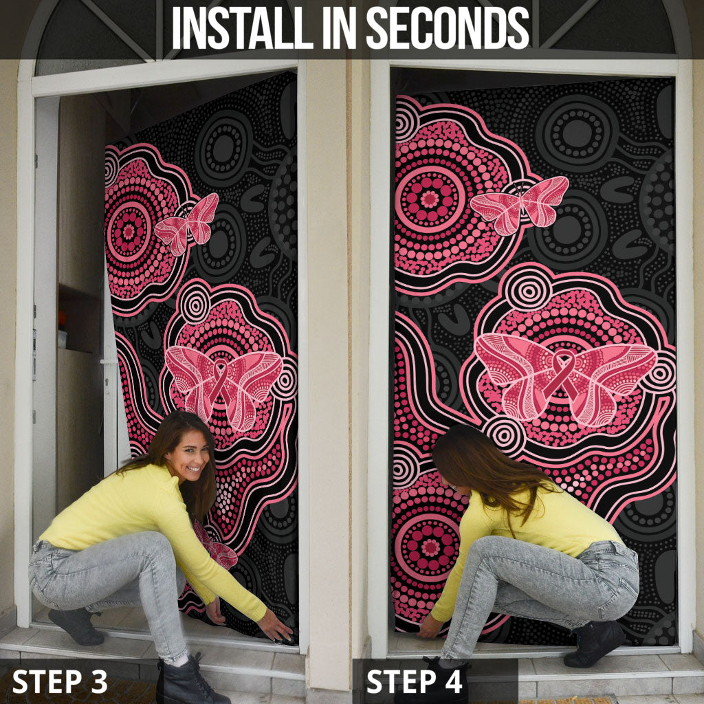 Australia Indigenous Mother's Day Door Cover Aboriginal Breast Cancer Ribbon