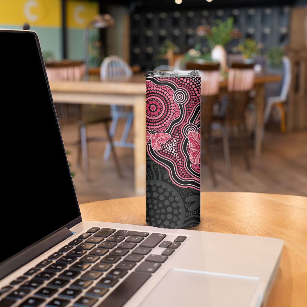 Australia Indigenous Mother's Day Skinny Tumbler Aboriginal Breast Cancer Ribbon