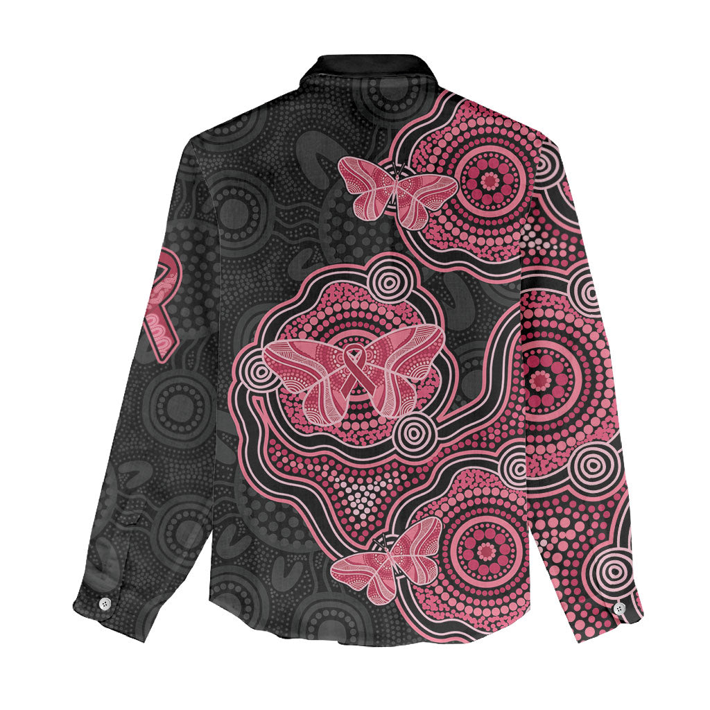 Australia Indigenous Mother's Day Women Casual Shirt Aboriginal Breast Cancer Ribbon