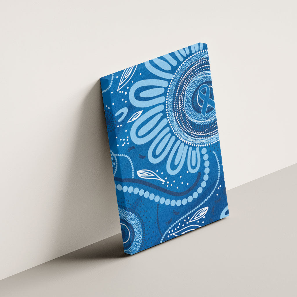 Australia Indigenous Canvas Wall Art Blue Ribbon Prostate Cancer Month