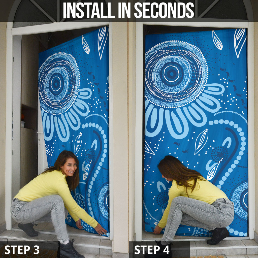 Australia Indigenous Door Cover Blue Ribbon Prostate Cancer Month