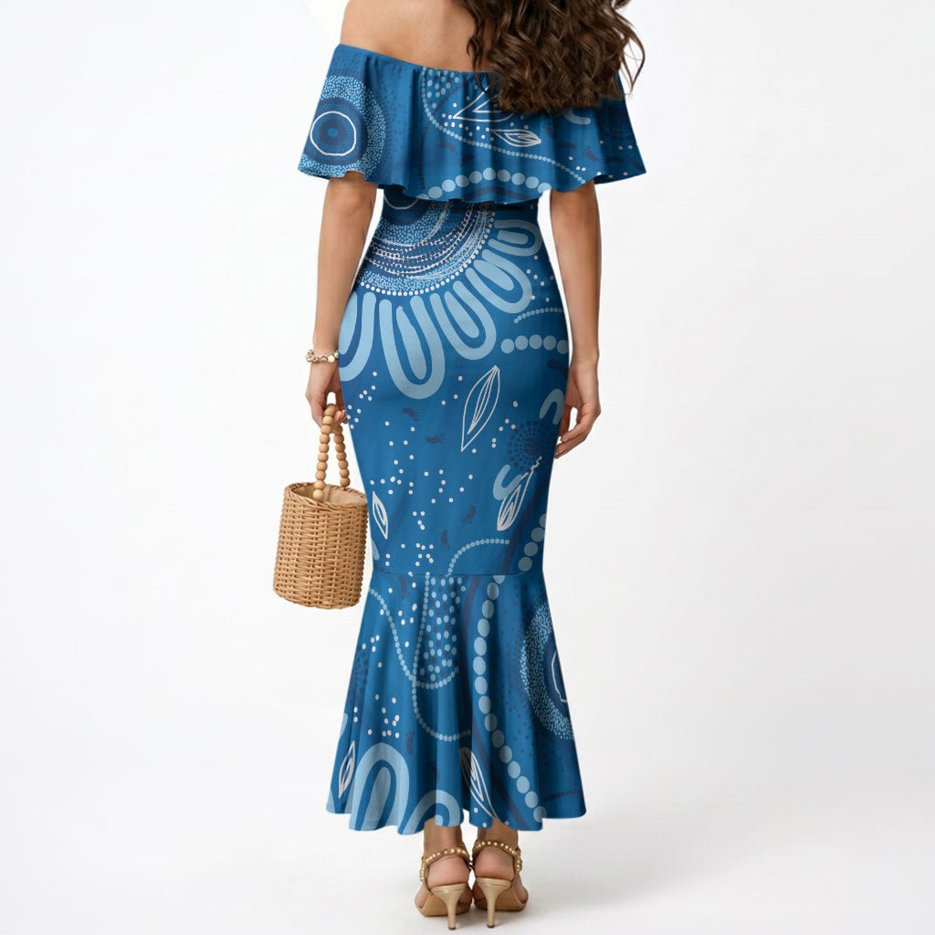 Australia Indigenous Mermaid Dress Blue Ribbon Prostate Cancer Month