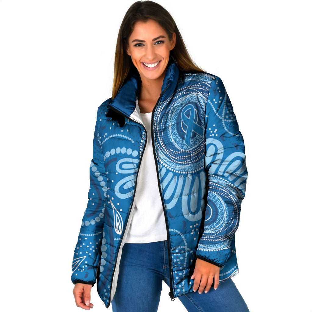 Australia Indigenous Padded Jacket Blue Ribbon Prostate Cancer Month