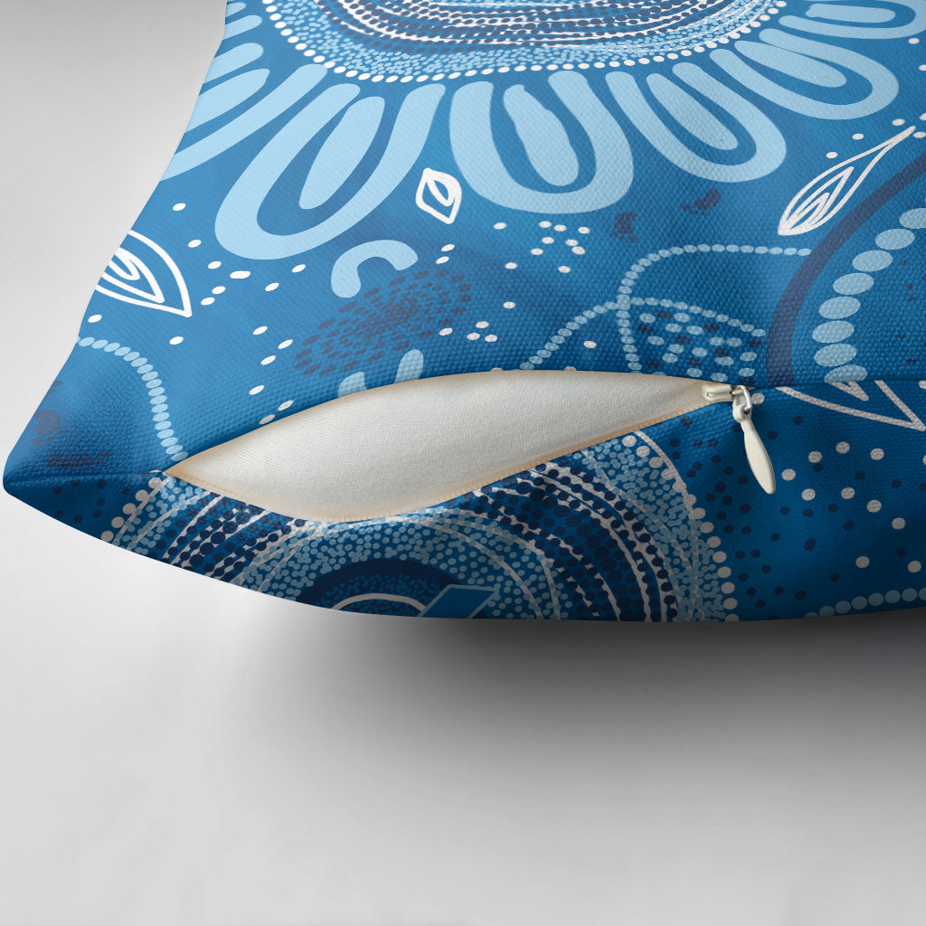 Australia Indigenous Pillow Cover Blue Ribbon Prostate Cancer Month