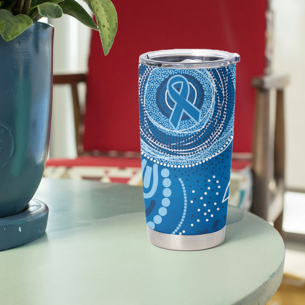 Australia Indigenous Tumbler Cup Blue Ribbon Prostate Cancer Month