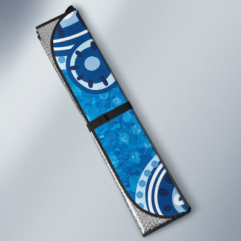 Australia Indigenous Prostate Cancer Prevention Auto Sun Shade Blue Ribbon Aboriginal Art