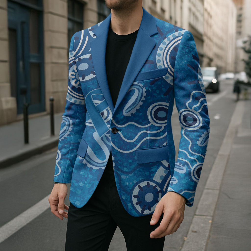 Australia Indigenous Prostate Cancer Prevention Blazer Blue Ribbon Aboriginal Art