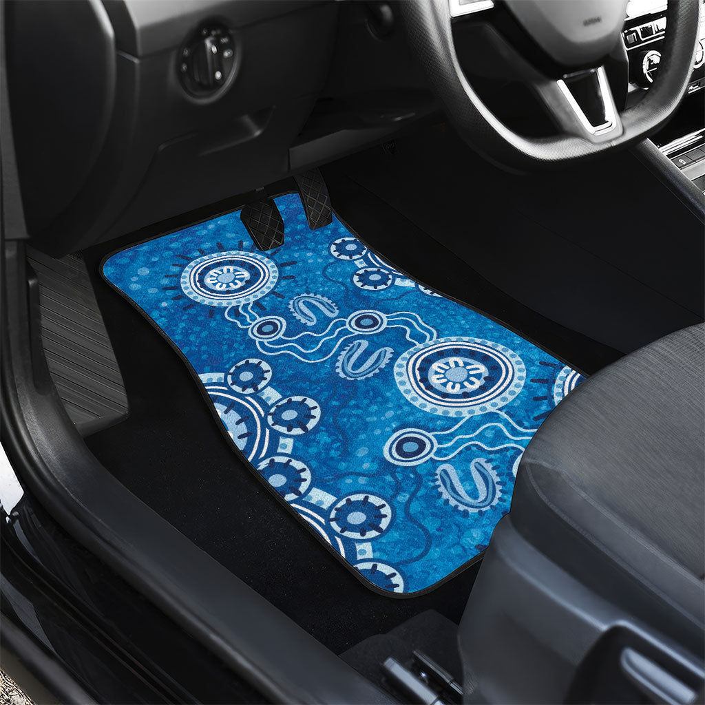 Australia Indigenous Prostate Cancer Prevention Car Mats Blue Ribbon Aboriginal Art