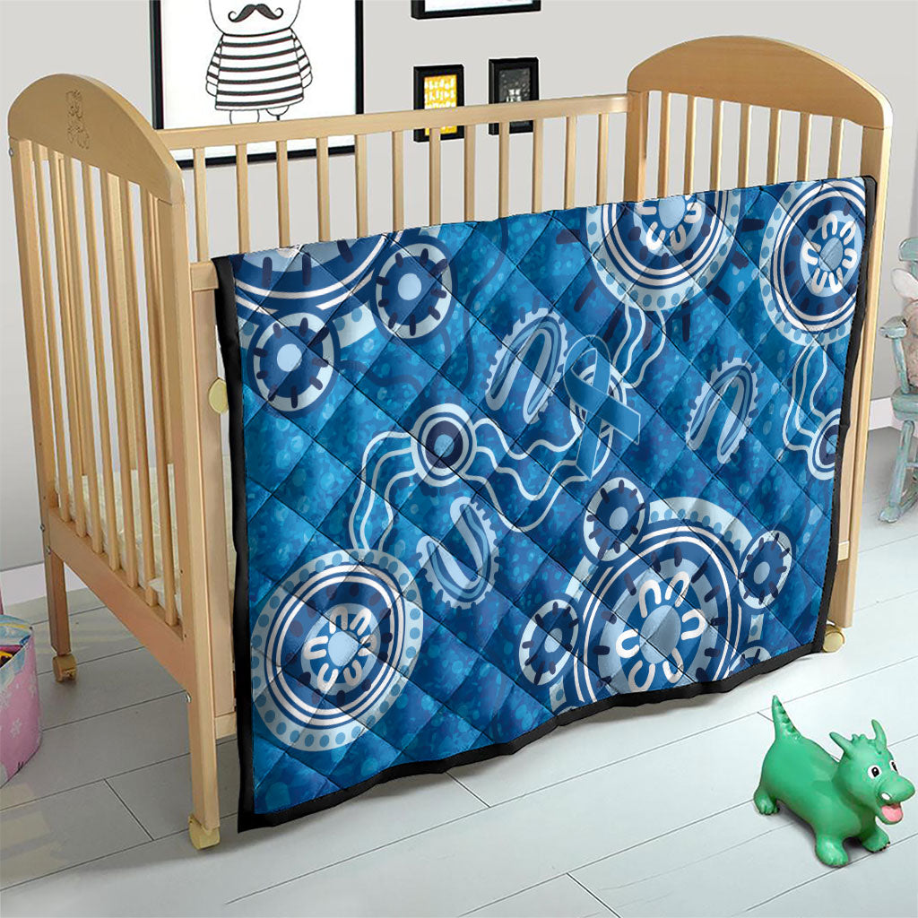Australia Indigenous Prostate Cancer Prevention Quilt Blue Ribbon Aboriginal Art