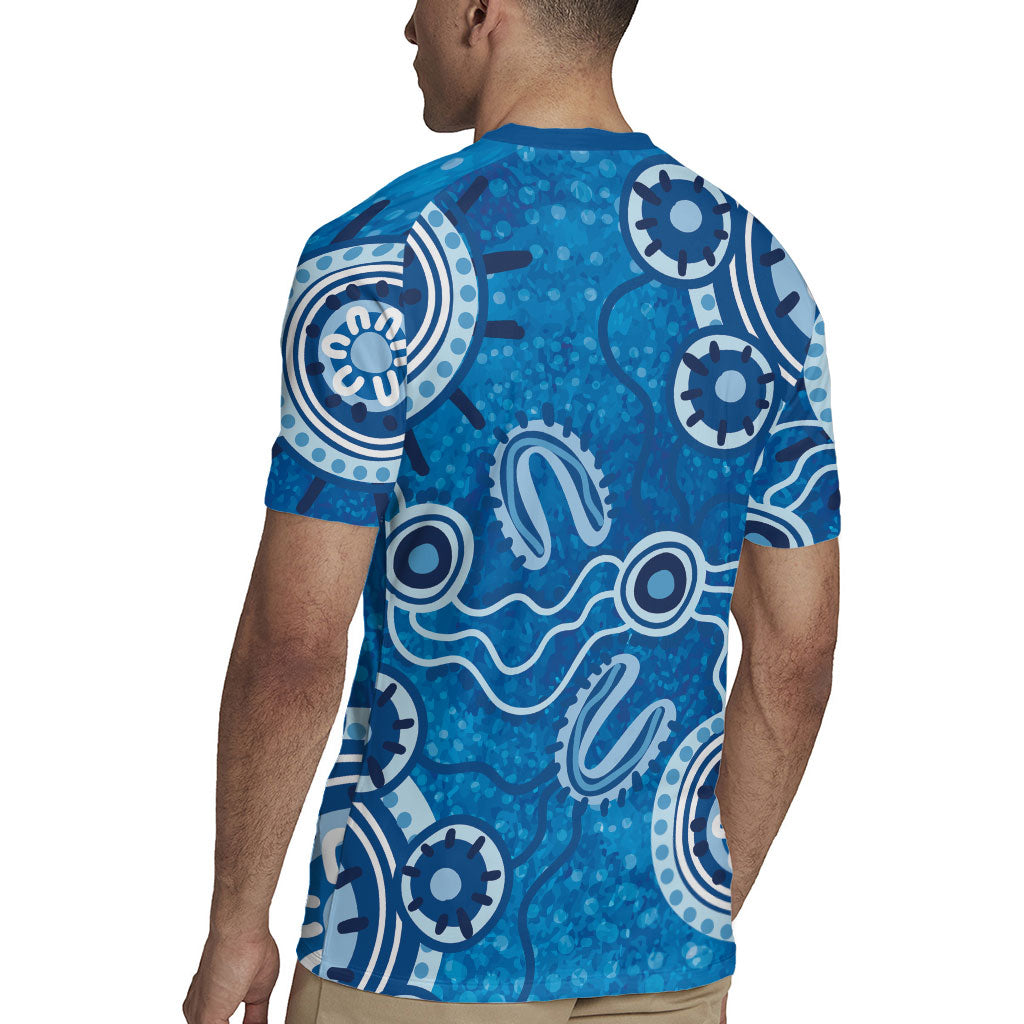 Australia Indigenous Prostate Cancer Prevention Rugby Jersey Blue Ribbon Aboriginal Art