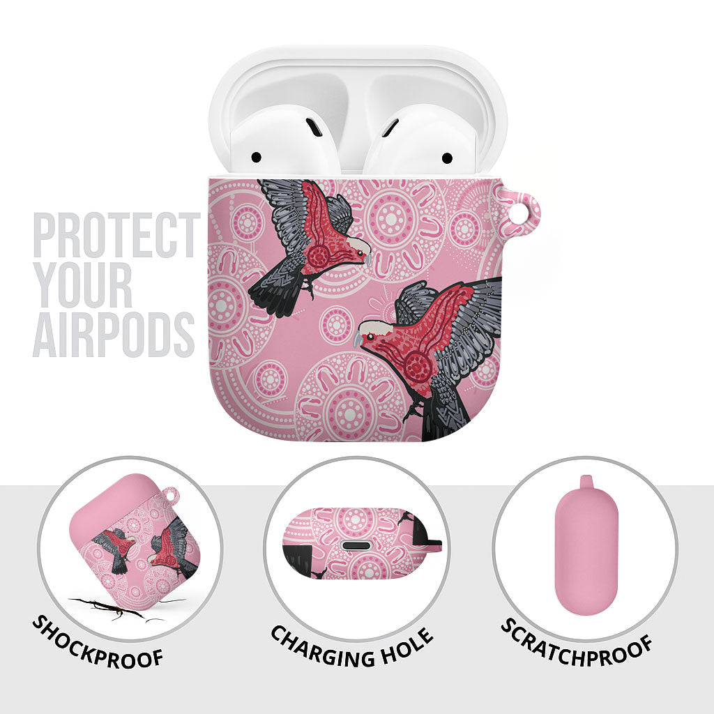 Pink Galah Aussie Aboriginal AirPods Case Soaring High