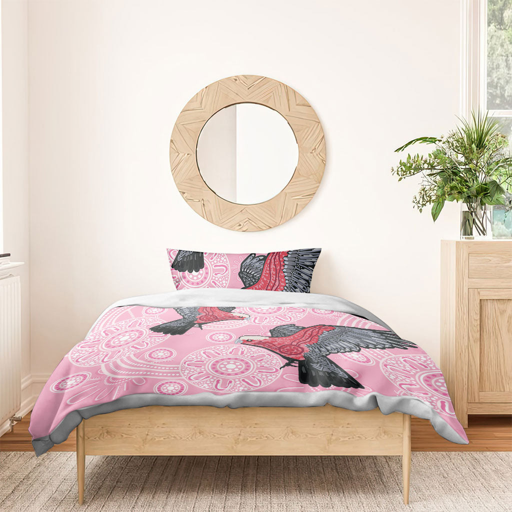 Pink Galah Aussie Aboriginal Bedding Set Soaring High