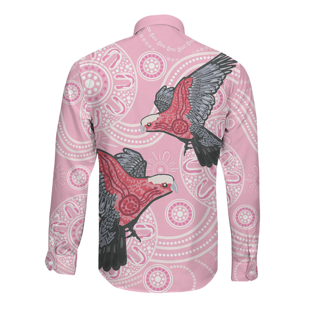 Pink Galah Aussie Aboriginal Long Sleeve Button Shirt Soaring High