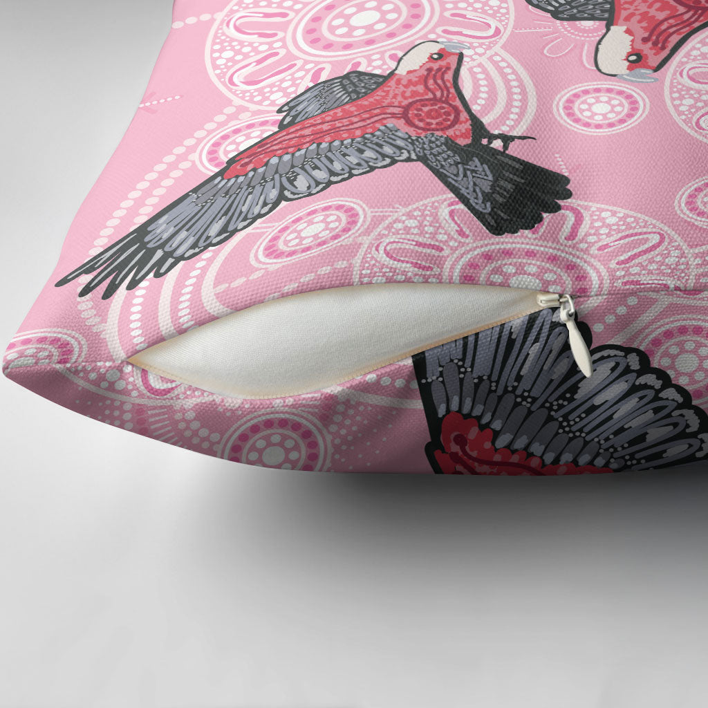 Pink Galah Aussie Aboriginal Pillow Cover Soaring High