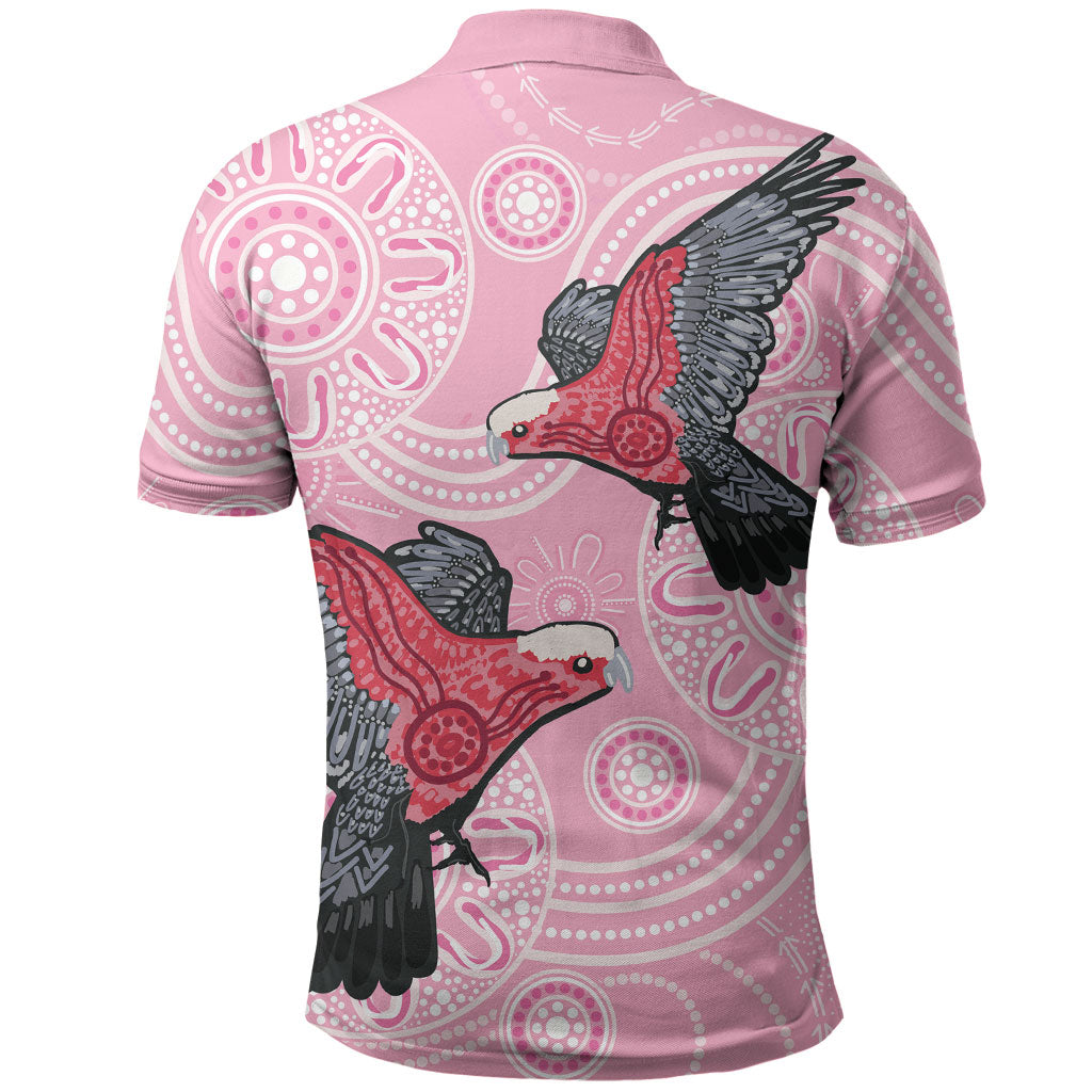 Pink Galah Aussie Aboriginal Polo Shirt Soaring High