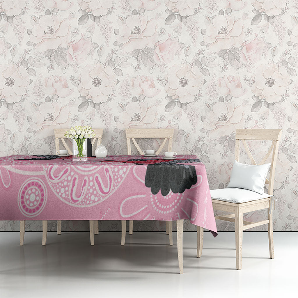Pink Galah Aussie Aboriginal Tablecloth Soaring High
