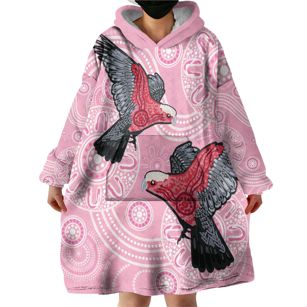 Pink Galah Aussie Aboriginal Wearable Blanket Hoodie Soaring High