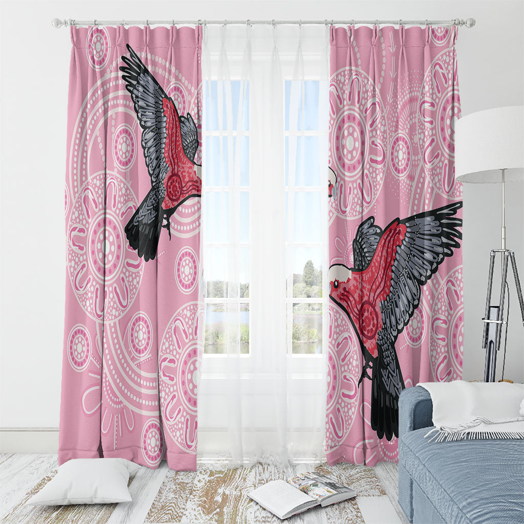 Pink Galah Aussie Aboriginal Window Curtain Soaring High