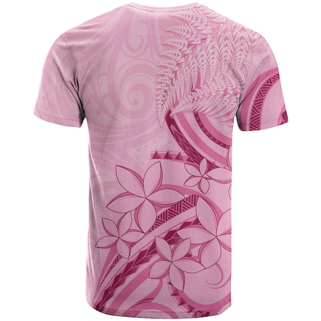 Aotearoa Maori T Shirt Pink Fern Ribbons