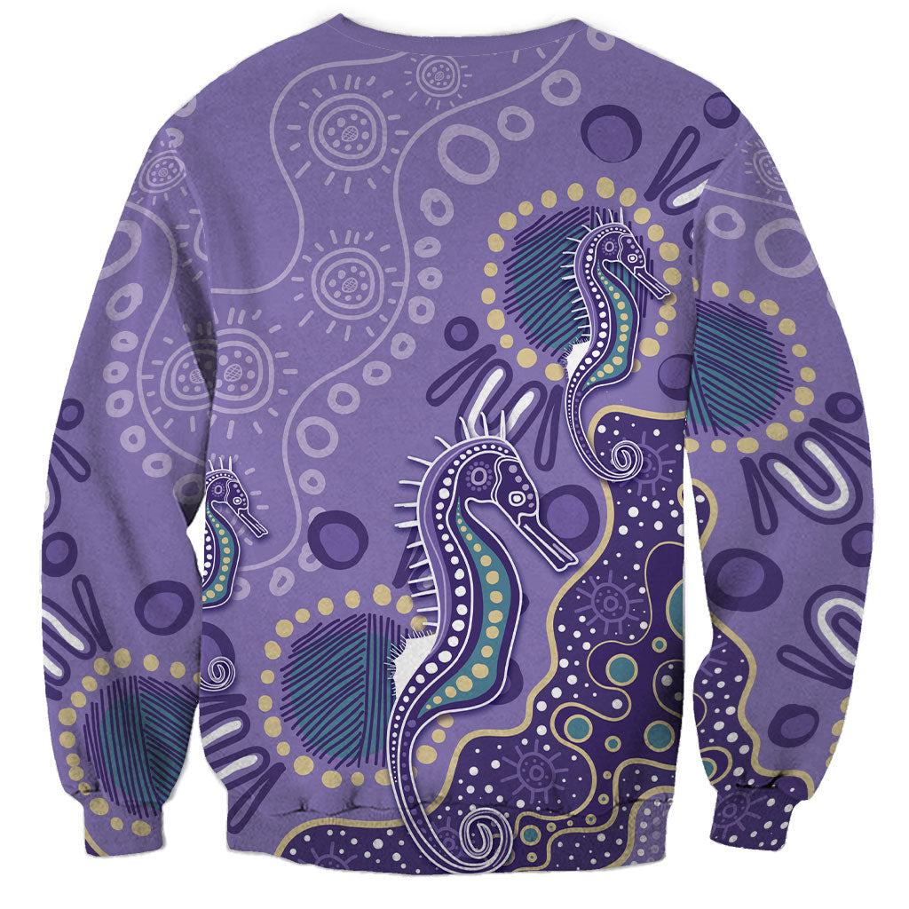 Australia Epilepsy Month Sweatshirt Aboriginal Purple Ribbon with Seahorse