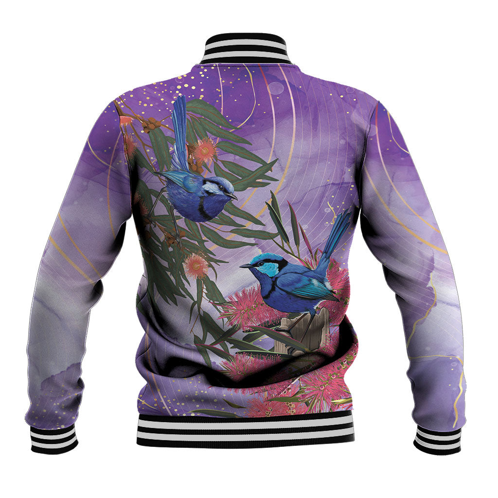 Australia Splendid Fairy Wren on Eucalyptus Baseball Jacket Epilepsy Prevention