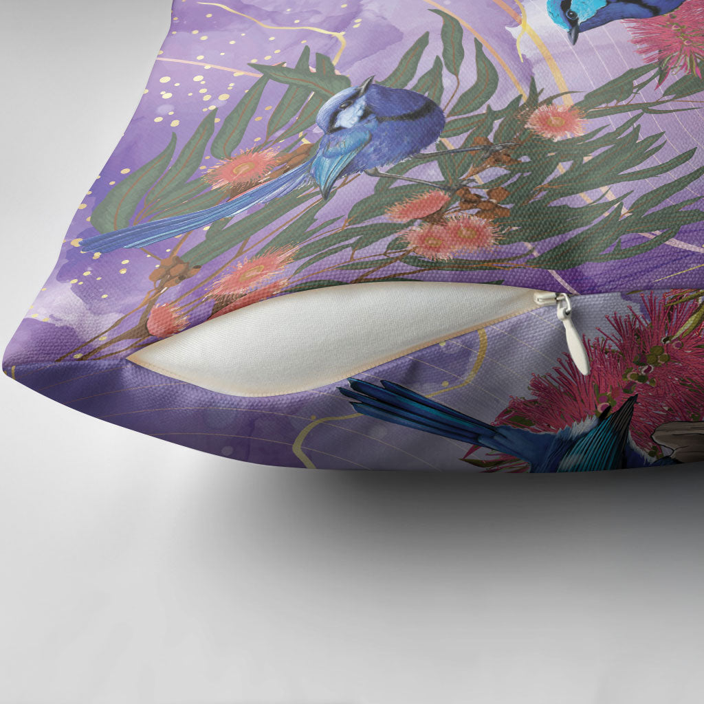 Australia Splendid Fairy Wren on Eucalyptus Pillow Cover Epilepsy Prevention