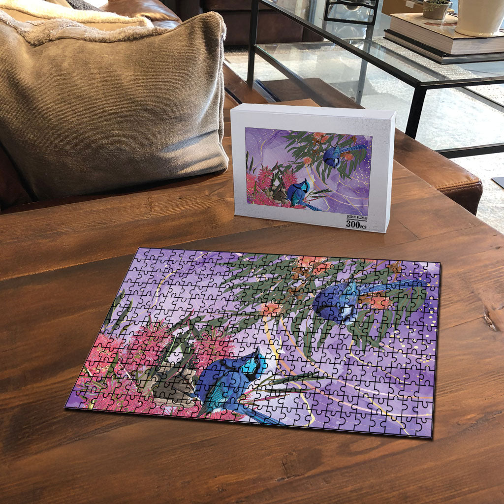 Australia Splendid Fairy Wren on Eucalyptus Puzzle Epilepsy Prevention