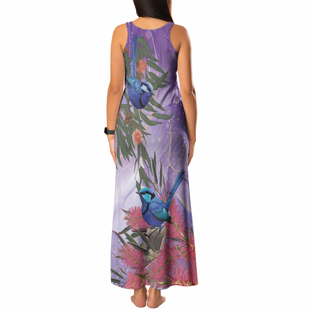 Australia Splendid Fairy Wren on Eucalyptus Tank Maxi Dress Epilepsy Prevention