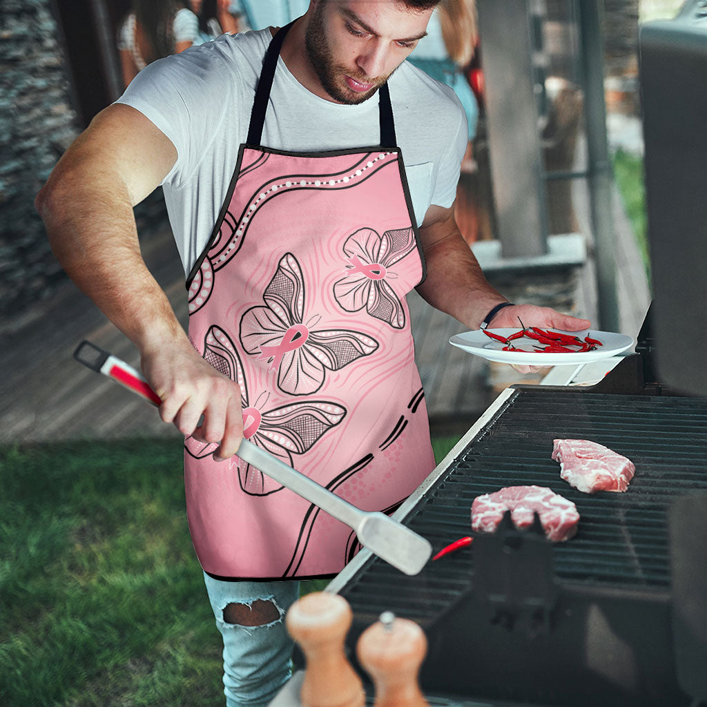 Pink Aboriginal Butterfly Ribbon Cancer Apron
