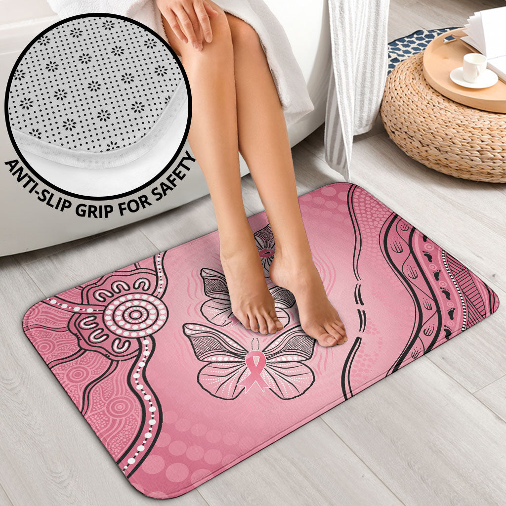 Pink Aboriginal Butterfly Ribbon Cancer Bathroom Set