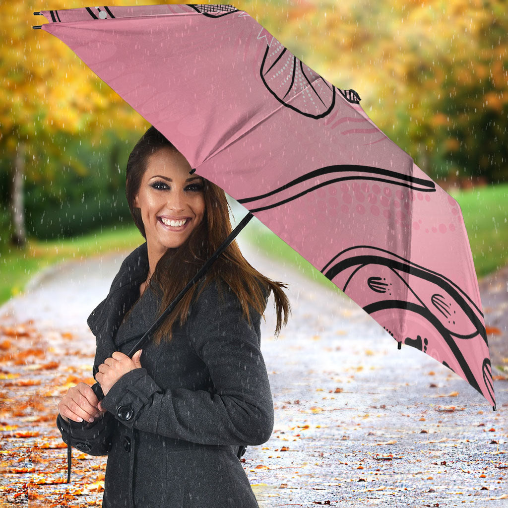 Pink Aboriginal Butterfly Ribbon Cancer Umbrella