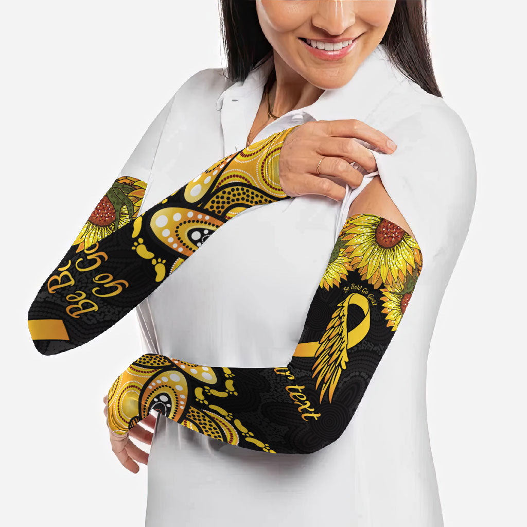 Be Bold Go Gold Aboriginal Ribbon Childhood Personalised Arm Sleeves