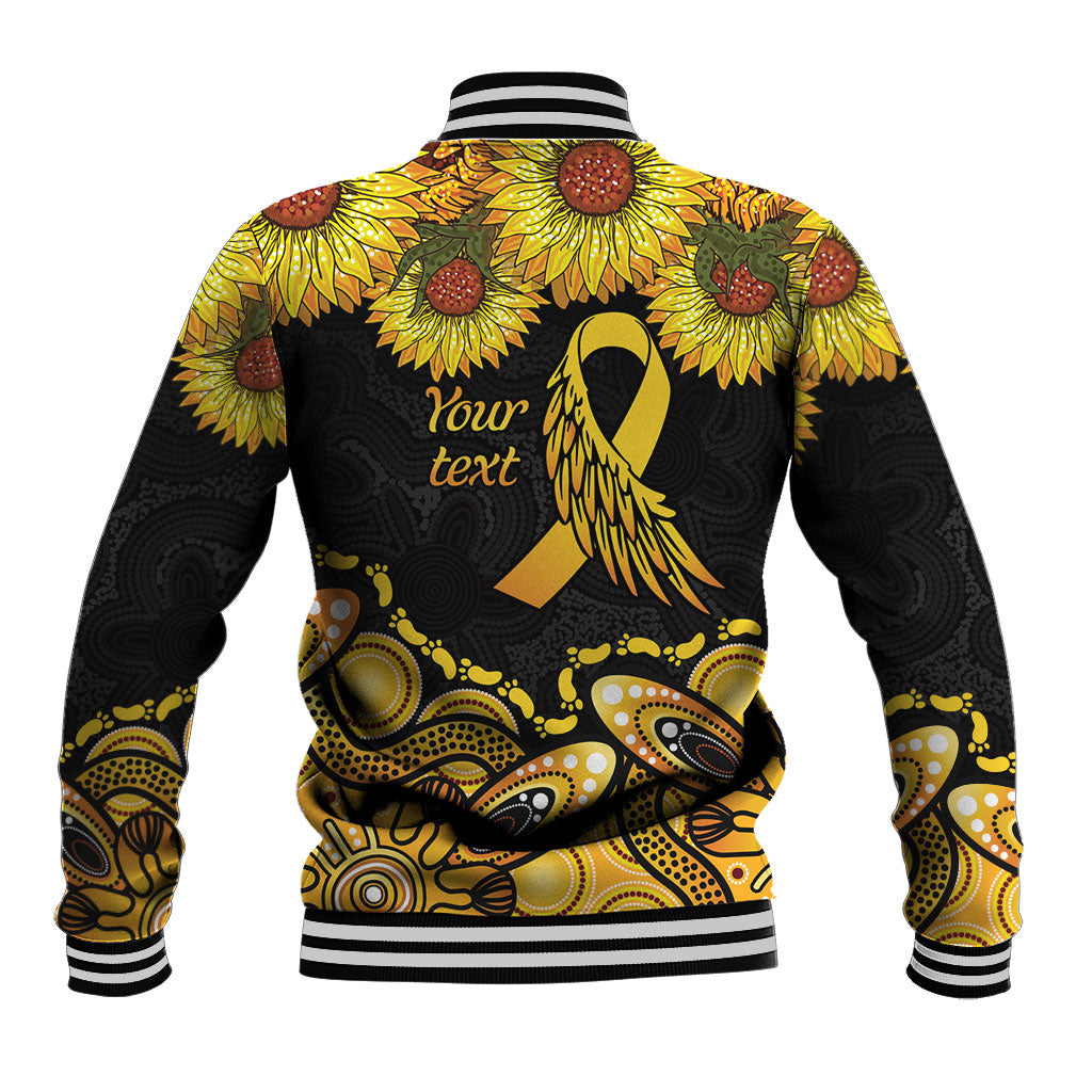 Be Bold Go Gold Aboriginal Ribbon Childhood Personalised Baseball Jacket