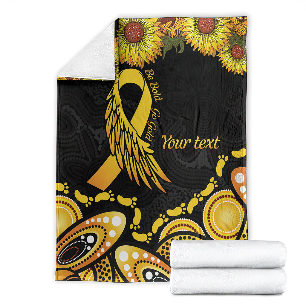 Be Bold Go Gold Aboriginal Ribbon Childhood Personalised Blanket