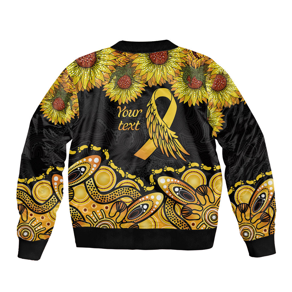 Be Bold Go Gold Aboriginal Ribbon Childhood Personalised Bomber Jacket