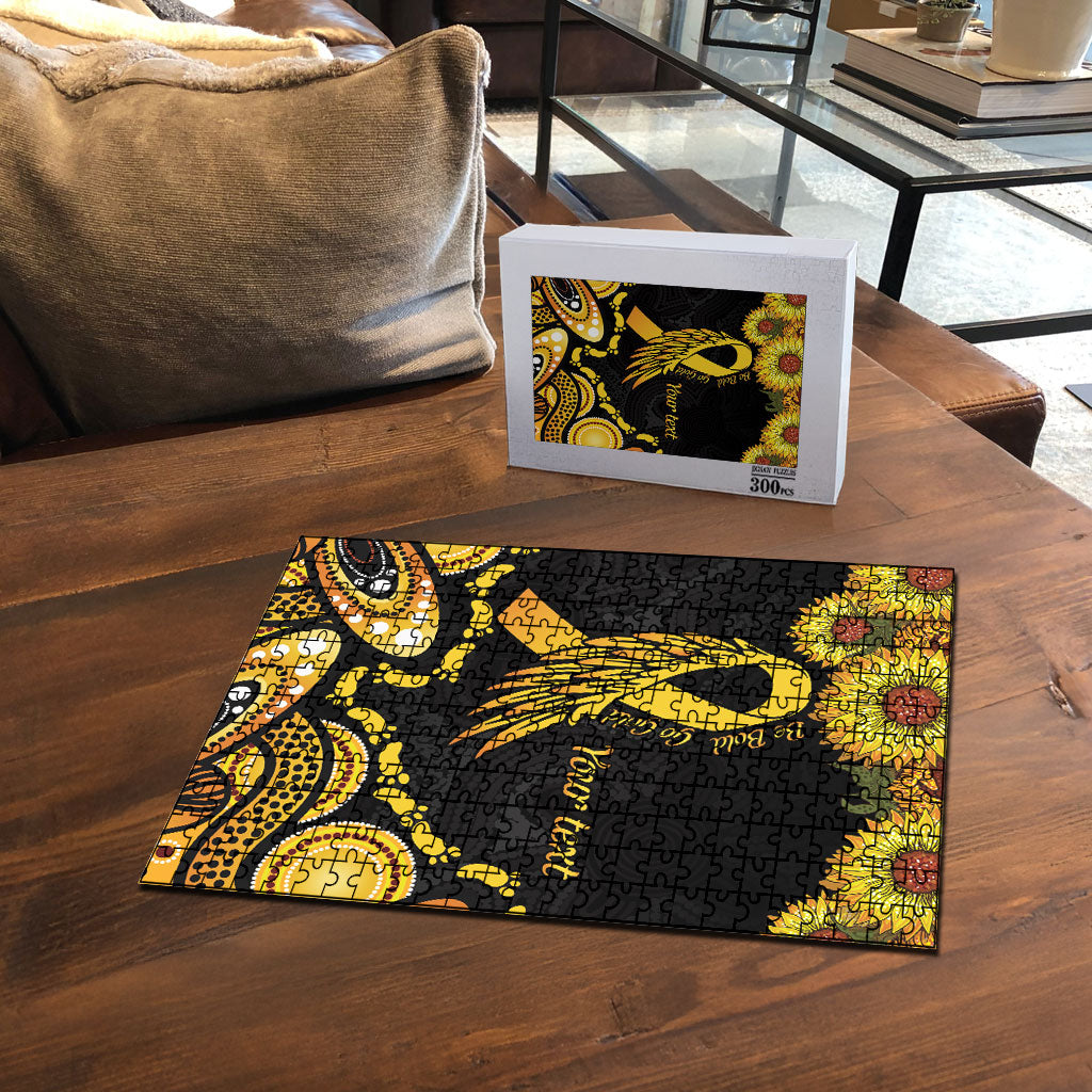 Be Bold Go Gold Aboriginal Ribbon Childhood Personalised Puzzle