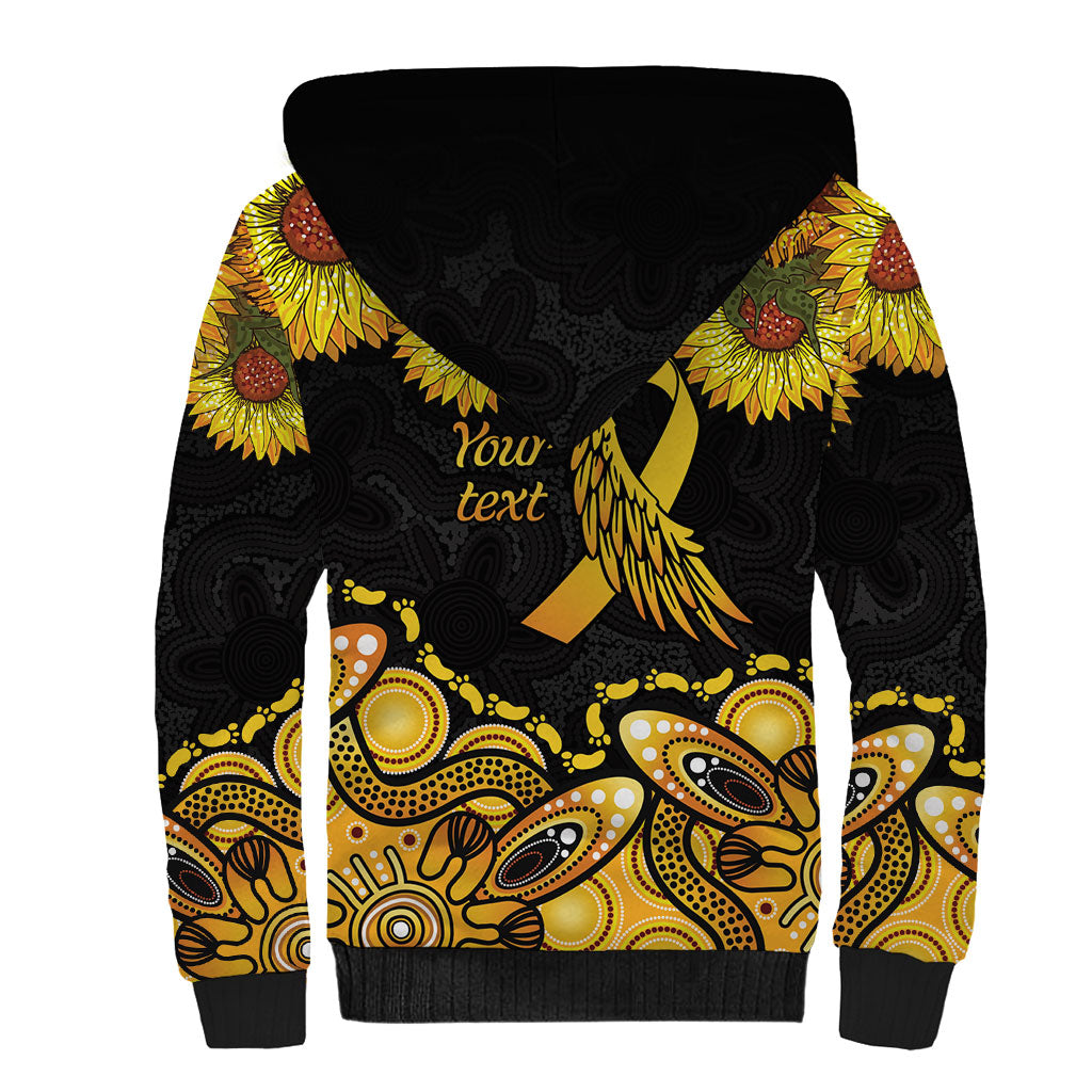 Be Bold Go Gold Aboriginal Ribbon Childhood Personalised Sherpa Hoodie