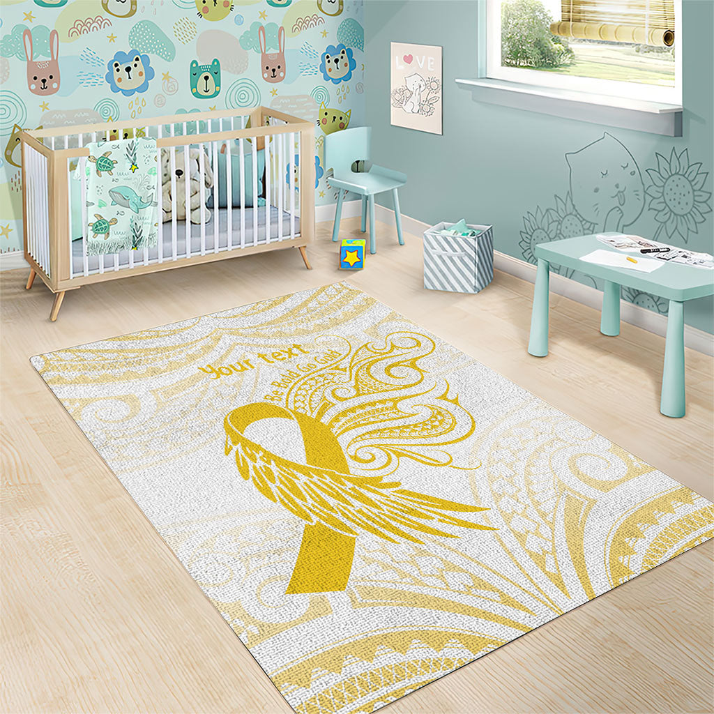 Be Bold Go Gold Polynesian Ribbon Childhood Personalised Area Rug