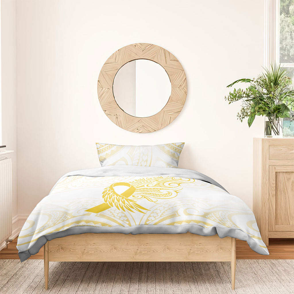 Be Bold Go Gold Polynesian Ribbon Childhood Personalised Bedding Set