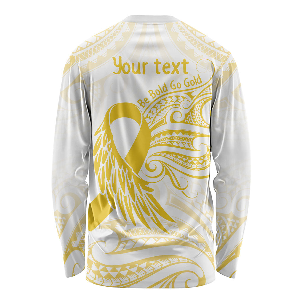 Be Bold Go Gold Polynesian Ribbon Childhood Personalised Long Sleeve Shirt