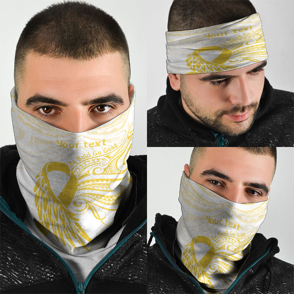 Be Bold Go Gold Polynesian Ribbon Childhood Personalised Neck Gaiter