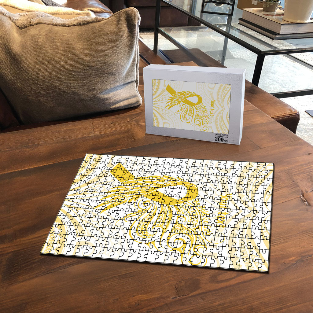 Be Bold Go Gold Polynesian Ribbon Childhood Personalised Puzzle