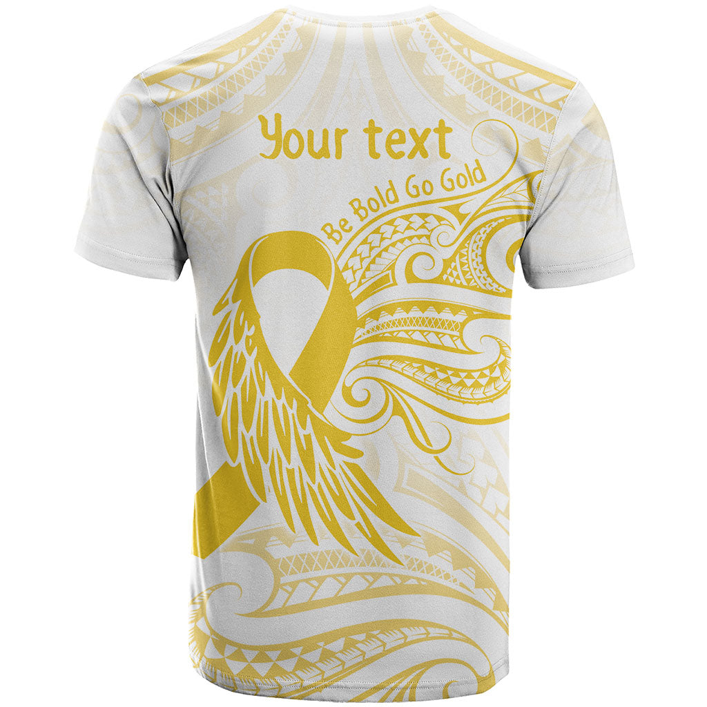 Be Bold Go Gold Polynesian Ribbon Childhood Personalised T Shirt