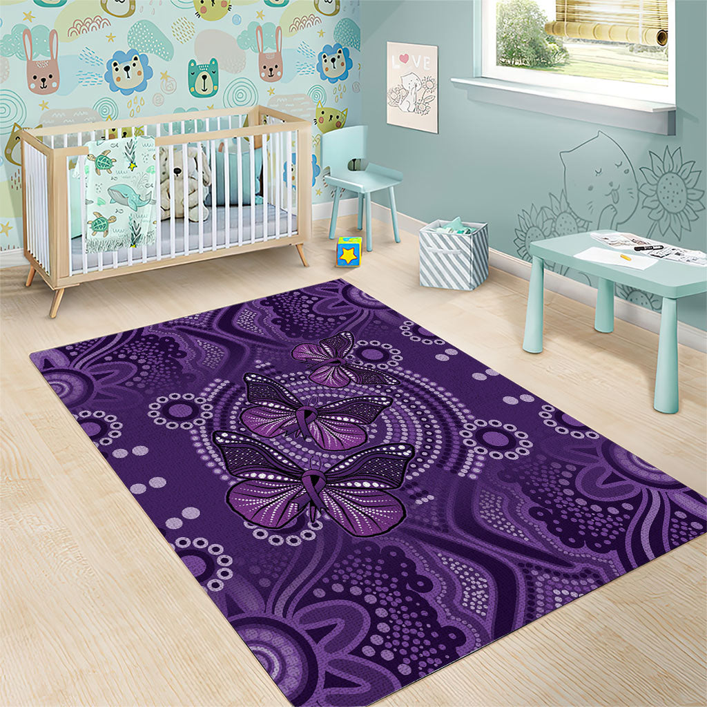 Australia Epilepsy Support Purple Butterfly Strength Area Rug