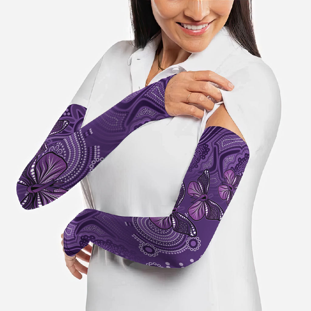 Australia Epilepsy Support Purple Butterfly Strength Arm Sleeves
