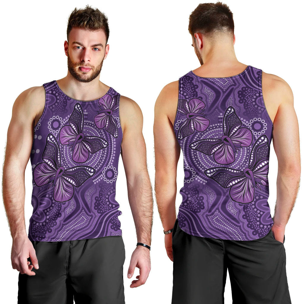 Australia Epilepsy Support Purple Butterfly Strength Men Tank Top